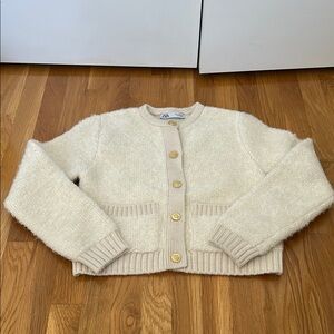 Zara Boucle Knit Cardigan
